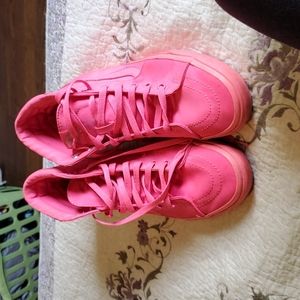 Hot neon pink vans high tops